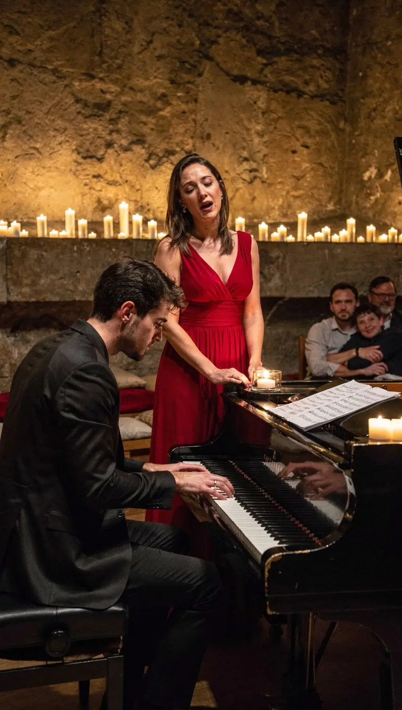 Een ontmoeting tussen fans en musici na een optreden, vol enthousiasme en gesprekken.